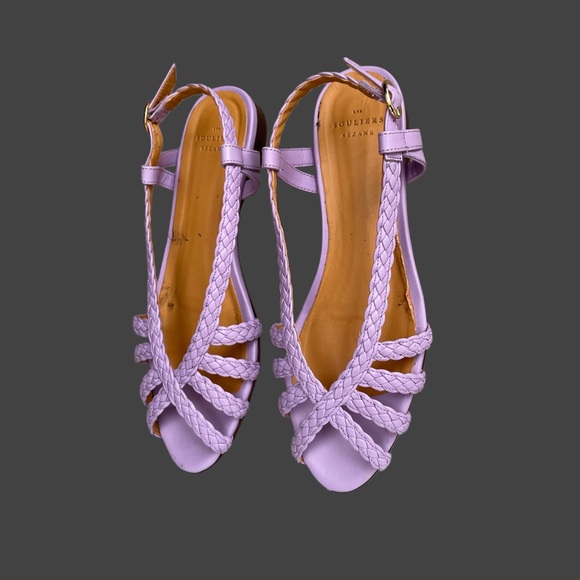 SEZANE Lilac Lavender Purple Braided Leather Open Toe Natacha Low Sandals 39 - Picture 10 of 17
